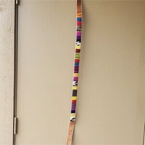Leather Colorful Boho Aztec belt size 36